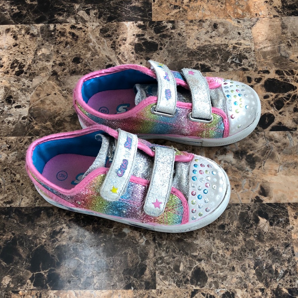 Skechers Rainbow Sparkly Light up 9